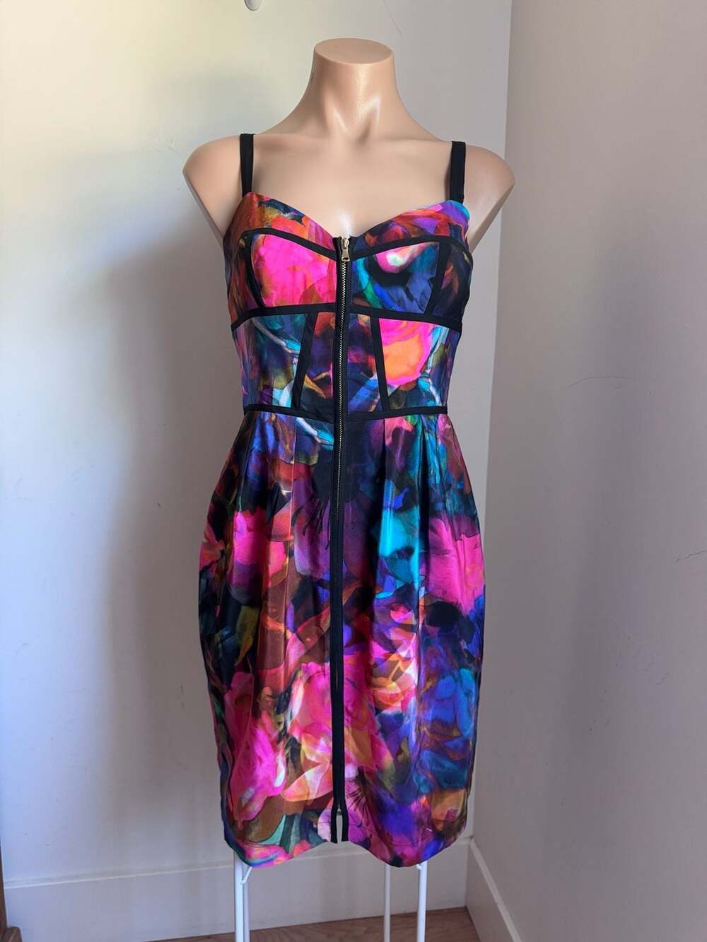 Amanda Uprichard Floral 100% Silk Corset Dress Size Made in the USA - Picture 2 of 6